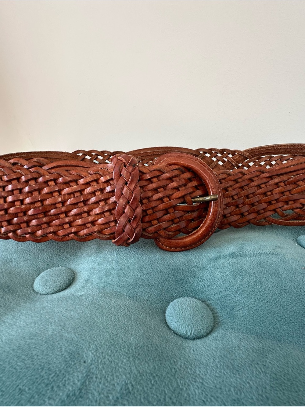Braided Leather Women’s Belt - Brown